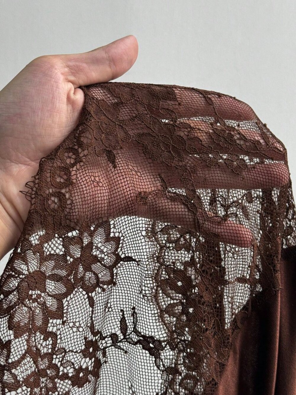 Brown Elegant Women's Round Neck Fitted Short Sleeve Dress - Picture 7 of 7